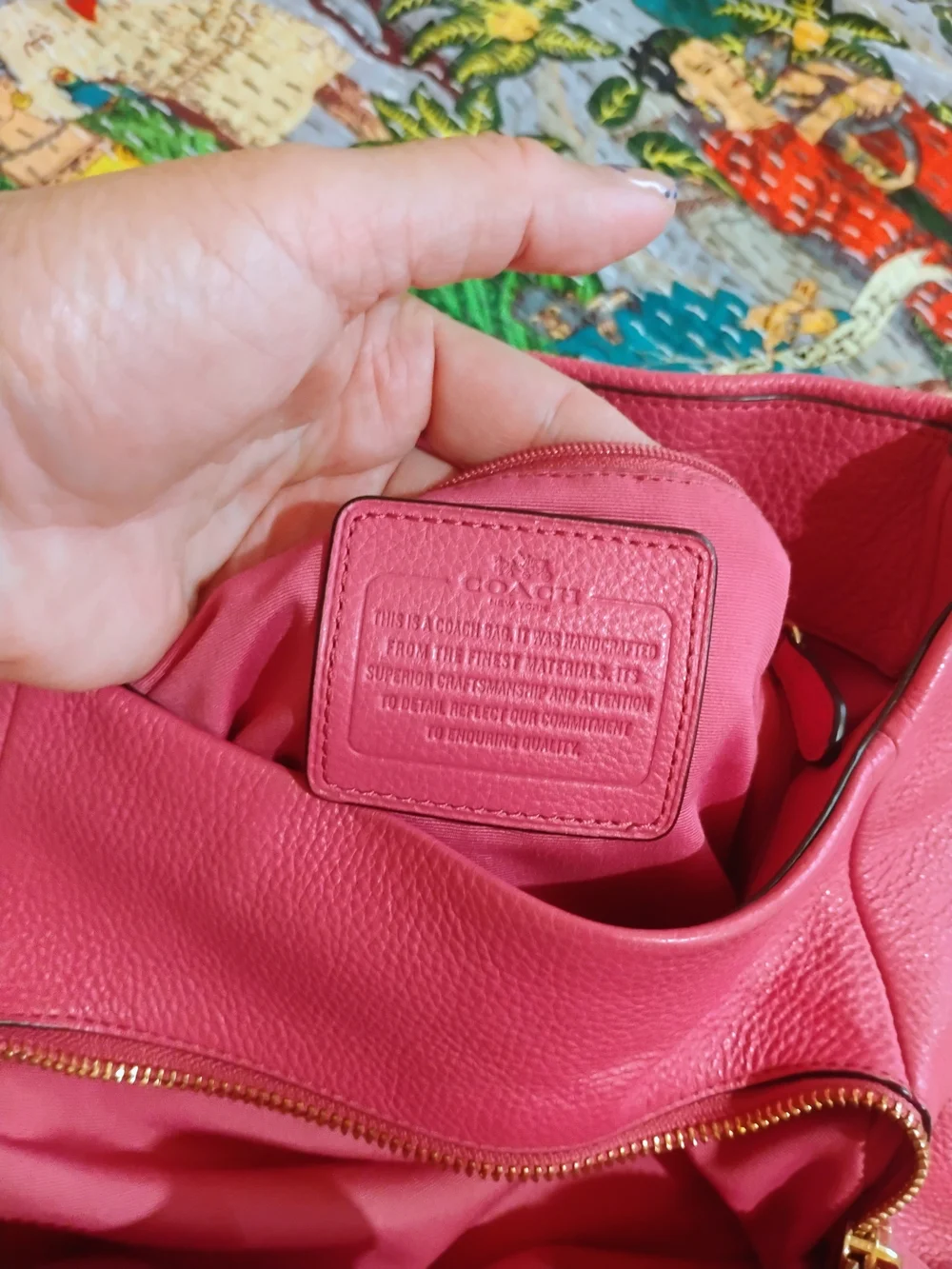 Coach Hot Pink Pebbled Leather Hobo with Gold Hardware